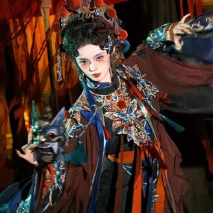 云间山泽汉服【傩戏】戏曲风汉元素新款明制仙气套装秋冬cos戏服