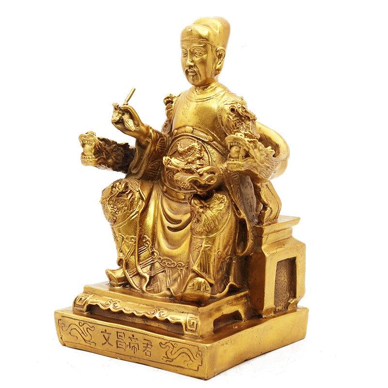 纯铜文昌帝君神像摆件文昌星张亚子铜像文曲星供奉书房桌面摆放