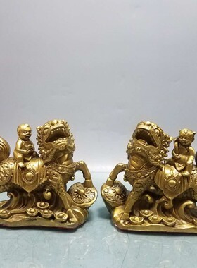 纯铜招财麒麟皮丘貔貅摆件