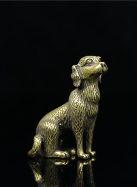 站立铜看门狗十二生肖小狗纯铜