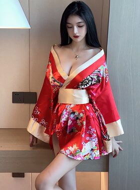 撩人挑逗私房激情和服短裙三件套