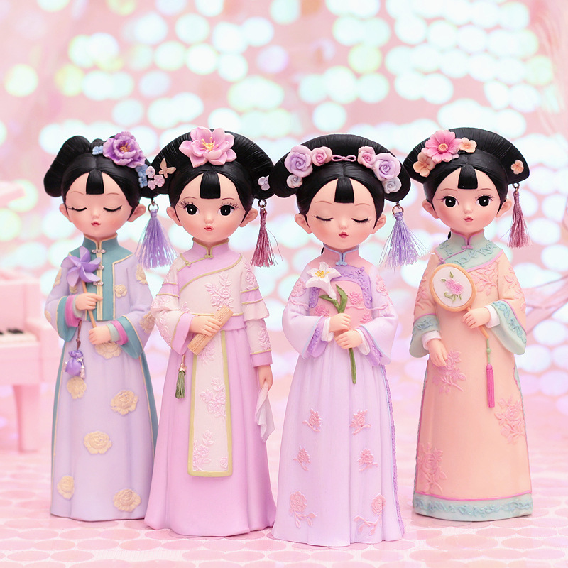 宫廷风少女格格家居摆件