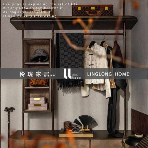 样板间展厅衣柜软装组合现代中式