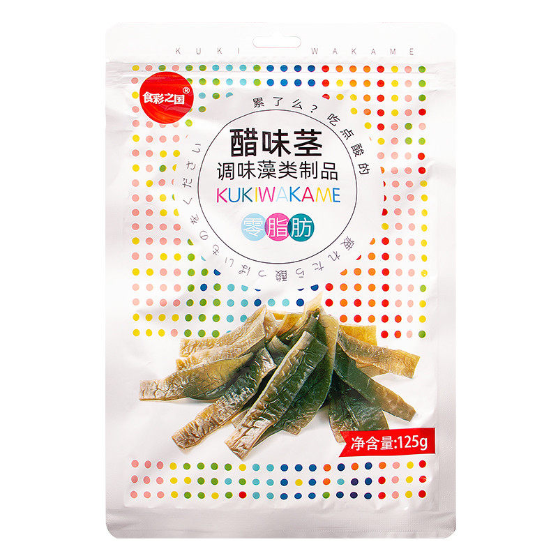食彩之国醋昆布醋味茎125g开袋即食裙带菜茎梗海带小零食银魂神乐