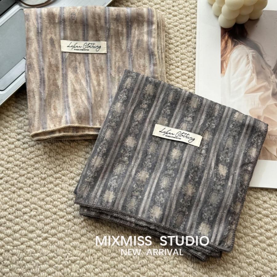 肌理纱方巾丝巾复古百搭头巾腰帘