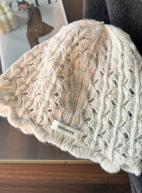 MIXMISS【法式精致~】25秋冬100%羊毛针织圆顶帽女针织毛线包头帽