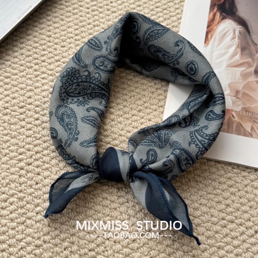 四季日系复古男女薄款领巾小方巾