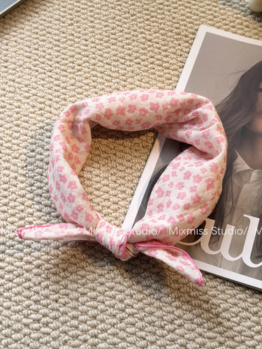 春夏韩版清新薄棉小方巾头巾领巾