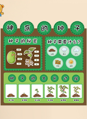 植物角神奇的种子成长小帮手墙贴