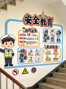校园安全教育防溺水交通安全墙贴