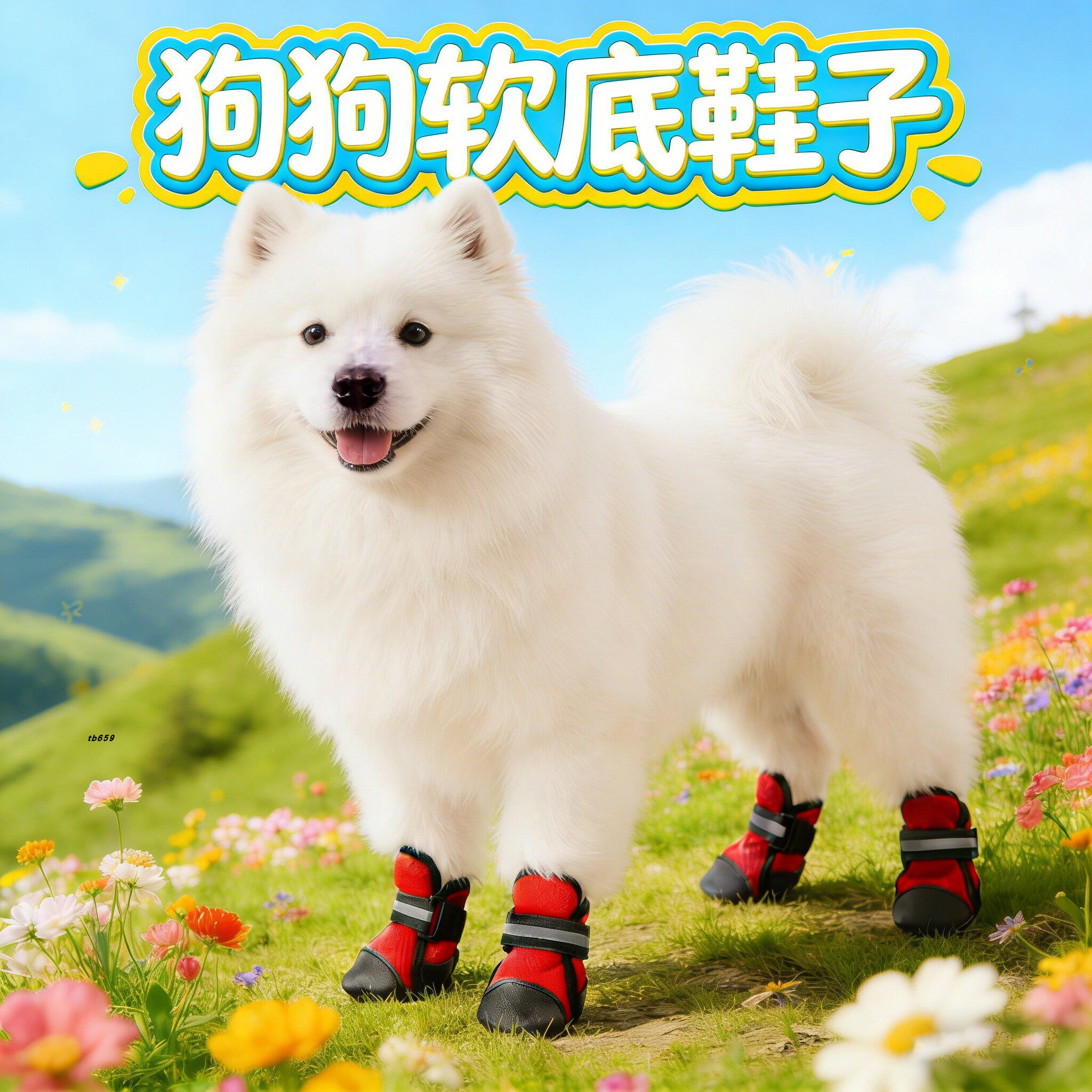 宠物狗狗鞋子萨摩耶专用大型犬软底甩不掉春夏季四季款大狗凉鞋套