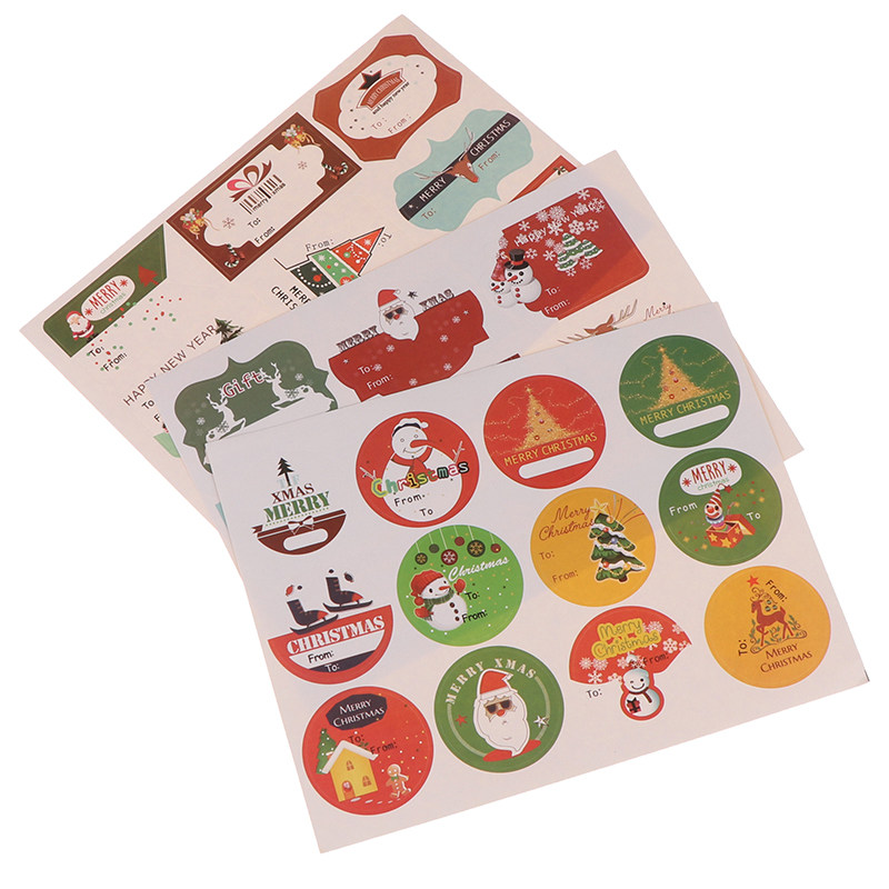 120pcs/lot cute santa claus snowman elk merry christmas gift