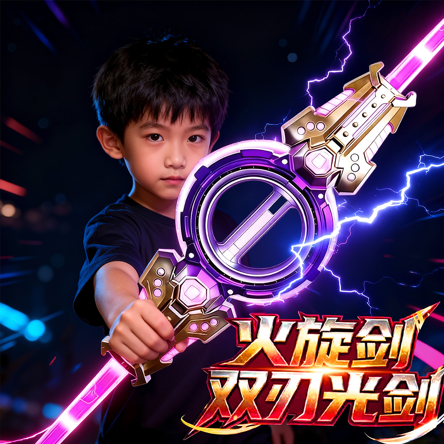 火旋剑双刃可伸缩激光剑男孩玩具宝刀儿童发光武兵器网红爆款礼物