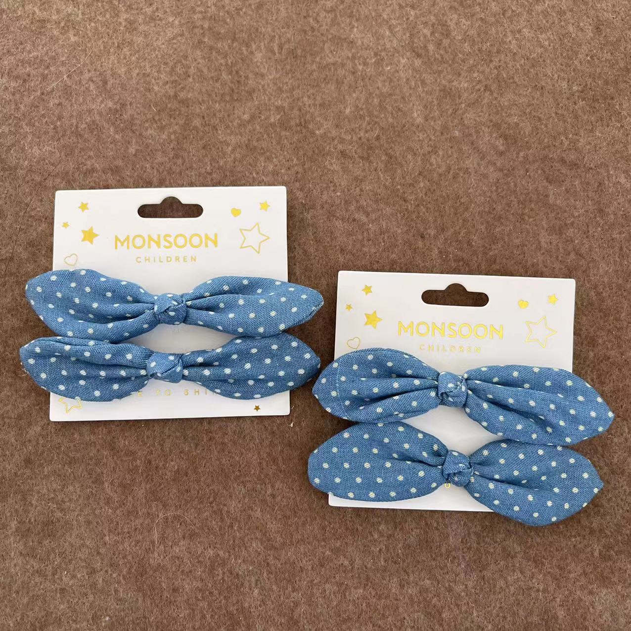 英伦风牛仔波点蝴蝶结扎头绳皮筋