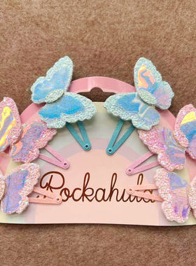 英国Monsoon children幻彩蝴蝶发夹儿童可爱发饰女童英伦宝宝边夹