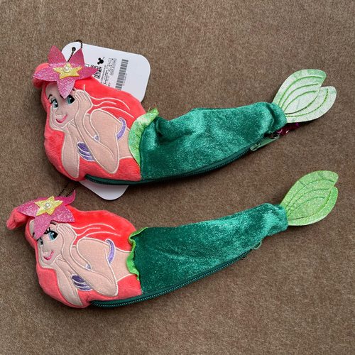 美人鱼笔袋儿童笔袋可爱美人鱼造型简约单层星星吊坠拉链铅笔盒