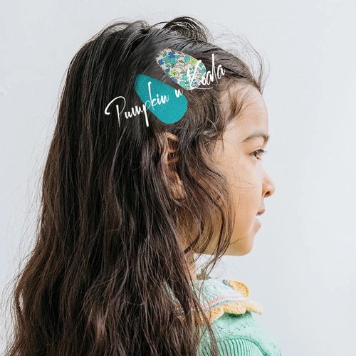 英伦碎花橘色公主风儿童发夹