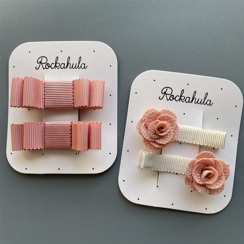 法国儿童发夹蝴蝶结可爱花朵