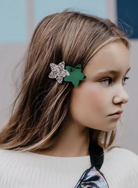 Monsoon children儿童发夹万圣节圣诞公主镭射幻彩五角星发夹边夹