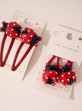 Monsoon Children儿童发饰可爱红色瓢虫发卡皮筋宝宝刘海夹扎头绳