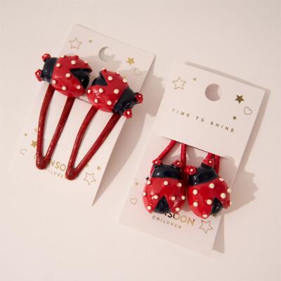 Monsoon Children儿童发饰可爱红色瓢虫发卡皮筋宝宝刘海夹扎头绳