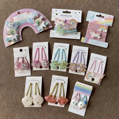 英国独角兽猫咪可爱风网纱发卡