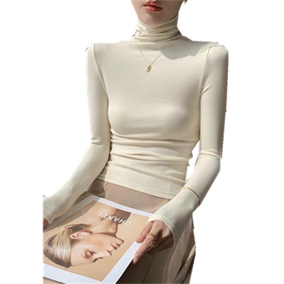 堆堆领长袖打底衫女加绒加厚