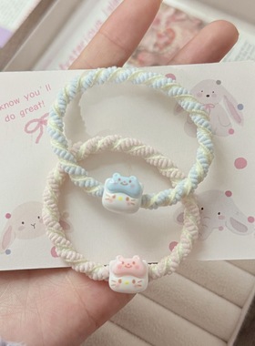 猫咪发绳情侣手链少女小皮筋送给男朋友发圈kt猫头绳网红可爱发饰