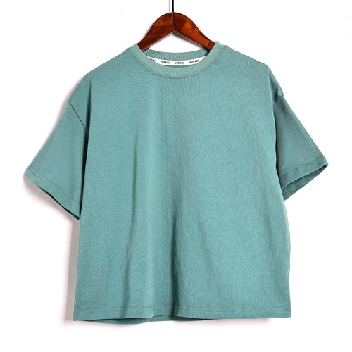 体恤女2025年夏季新品简约纯色圆领套头短袖休闲上衣通勤百搭T恤