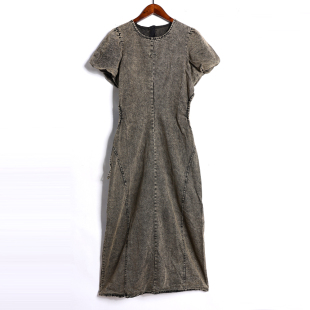 新品 设计感圆领套头长款 女装 时尚 牛仔连衣裙性感潮 韩版 2026年夏季