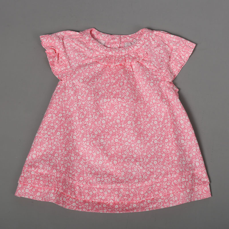 夏季新品超萌可爱女宝宝小碎花短袖连衣裙婴幼儿圆领套头连衣裙潮