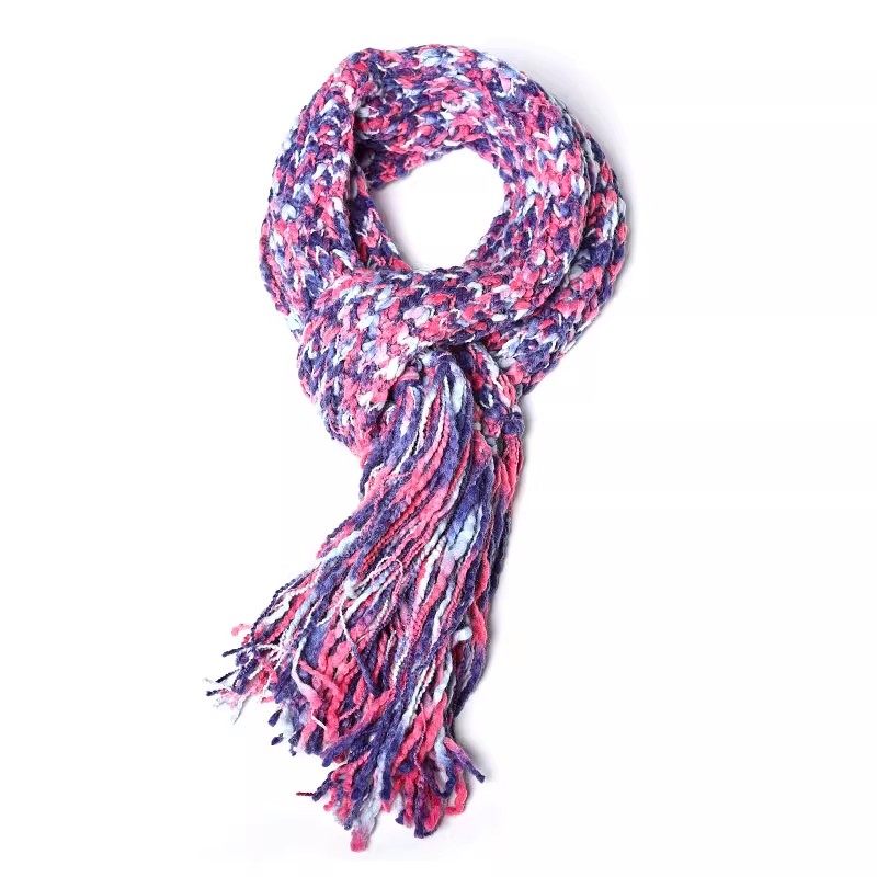 时尚波西米亚风毛线针织围巾女冬季韩版百搭加厚保暖柔软亲肤围脖