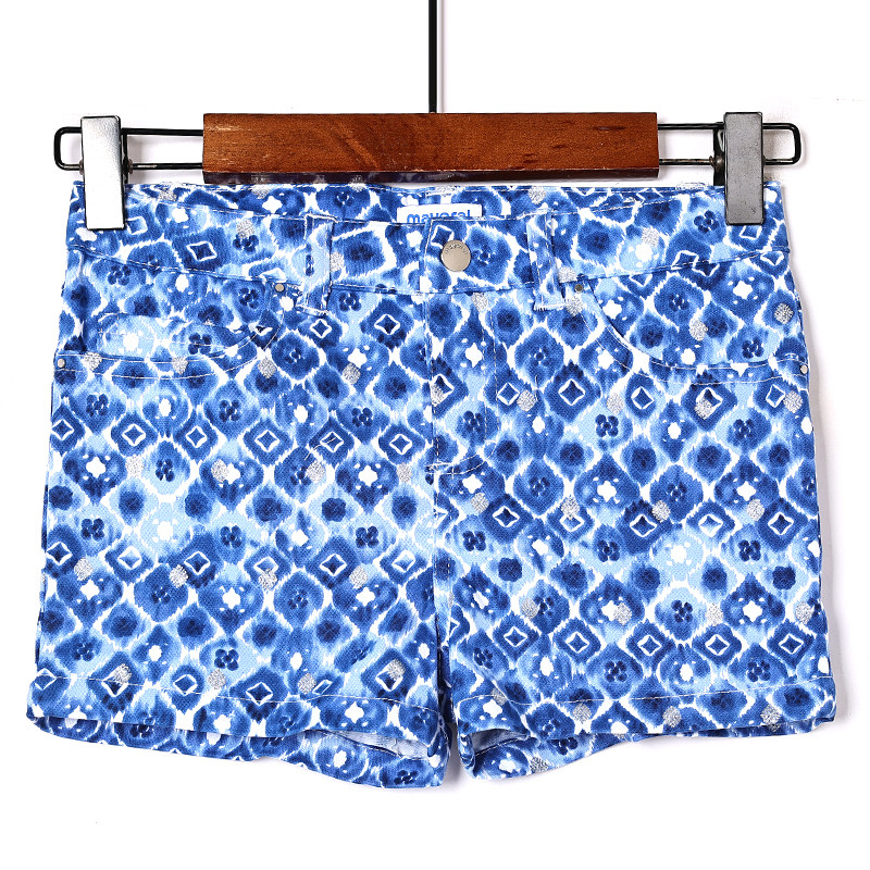 2025年夏季中小童女童时尚印花休闲裤短裤时尚可爱热裤