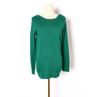 新品 毛衣打底衫 纯色中长款 套头弹力针织衫 潮 圆领长袖 2024年春秋季