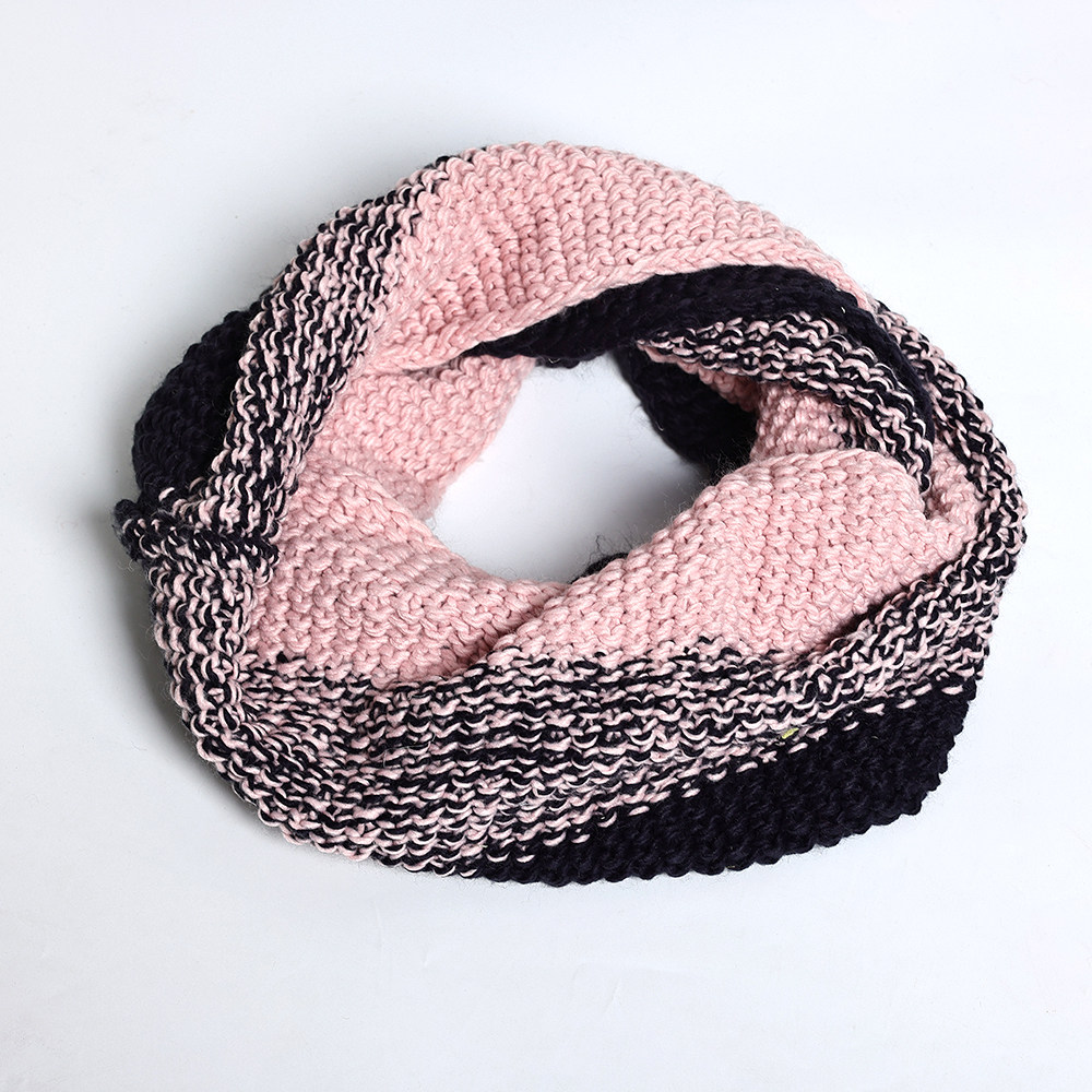 秋冬季保暖护颈时尚拼接针织围脖韩版时尚新品百搭通勤学生脖套潮