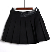洋气拼接百褶裙学院风A字裙短裙潮 高腰百搭韩版 2026年春夏季 时尚