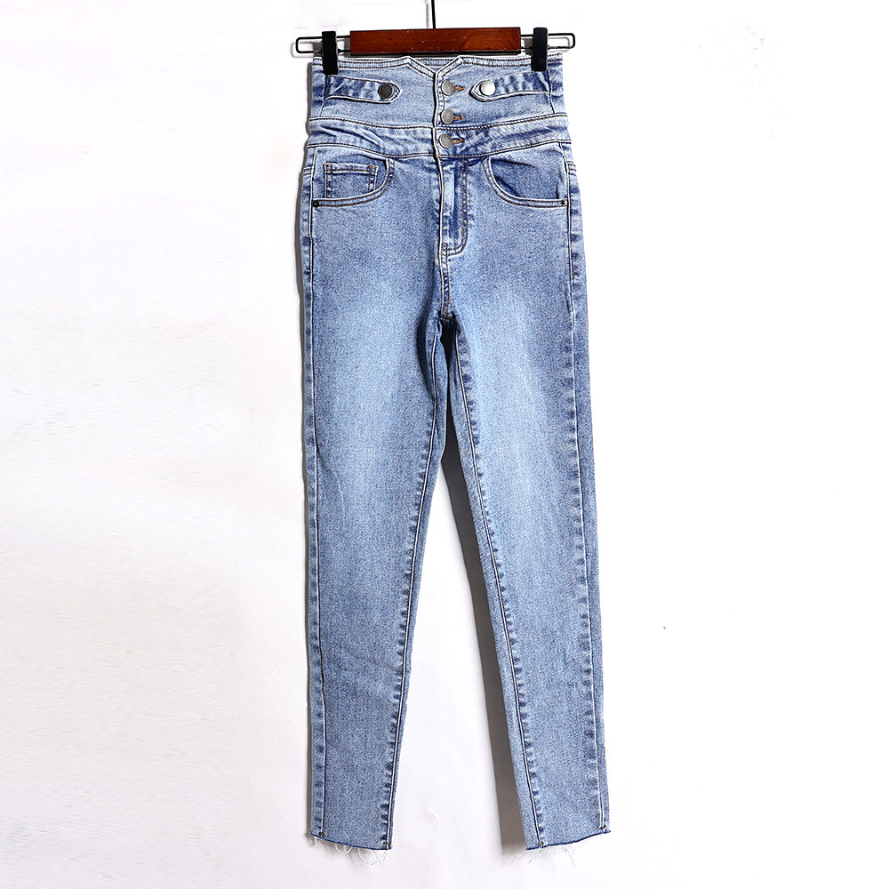 2026年春秋季新品韩版时尚高腰显瘦紧身显瘦牛仔裤小脚裤休闲裤潮