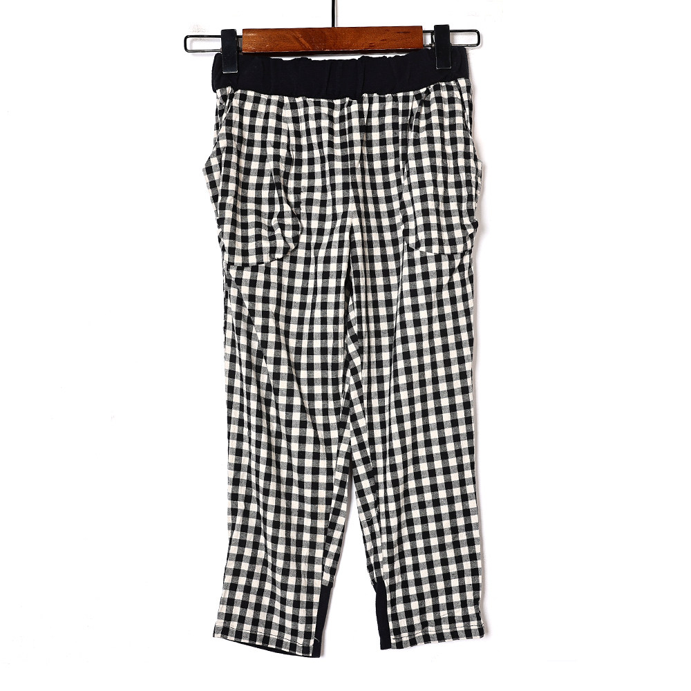 2025年春秋季中大童可爱格子休闲裤韩版洋气口袋设计感哈伦裤长裤