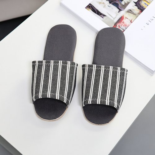日式四季通用家居拖鞋条纹家用室内静音拖鞋轻便木地板春秋拖鞋潮