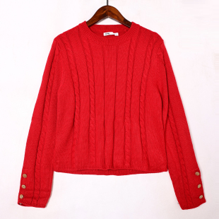 长袖 针织衫 圆领套头宽松百搭短款 新品 毛衣纯色上衣 女2025年春秋季