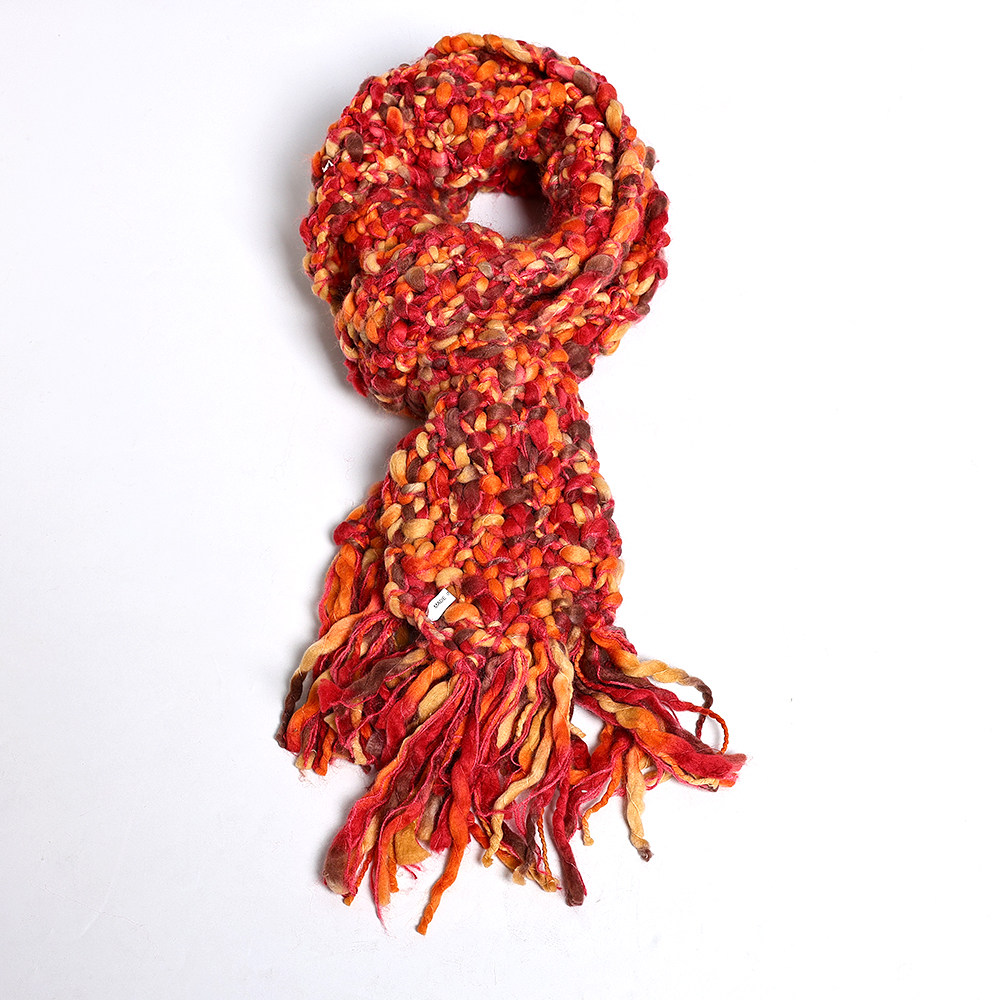 时尚波西米亚风毛线针织围巾女冬季韩版百搭加厚保暖柔软亲肤围脖