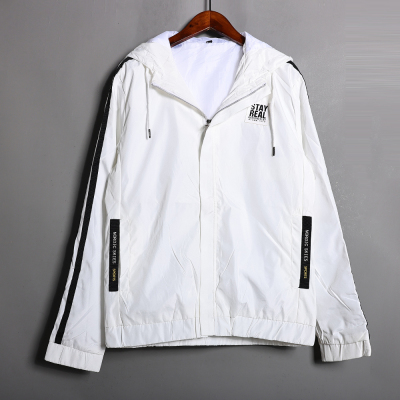 2026年春夏季时尚情侣款简约纯色字母印花连帽长袖休闲外套上衣潮