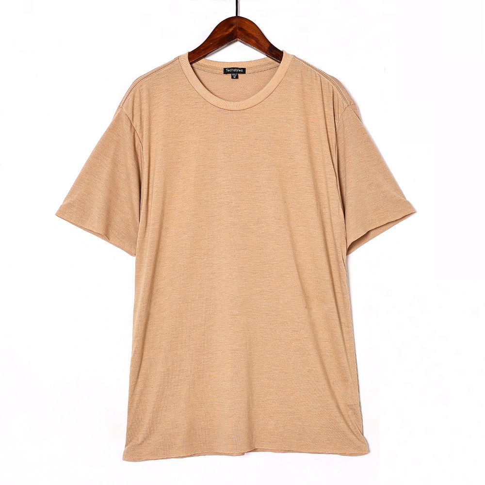 夏季新品薄款休闲圆领套头宽松显瘦短袖T恤简约纯色打底衫上衣潮