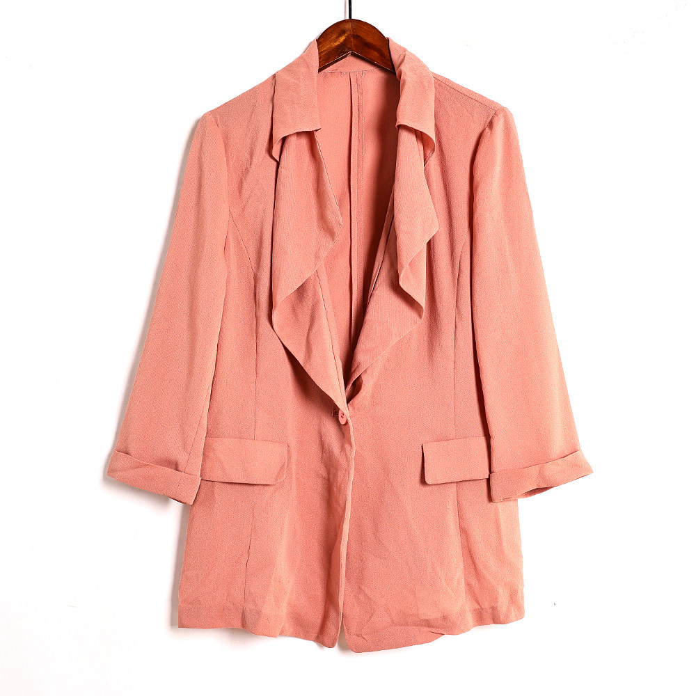 春夏季单件新品女式时尚薄款西装外套韩版时尚洋气一粒扣七分袖潮