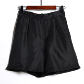 时尚 女装 简约纯色松紧腰薄款 百搭休闲阔腿裤 潮 2026年夏季 短裤 新品