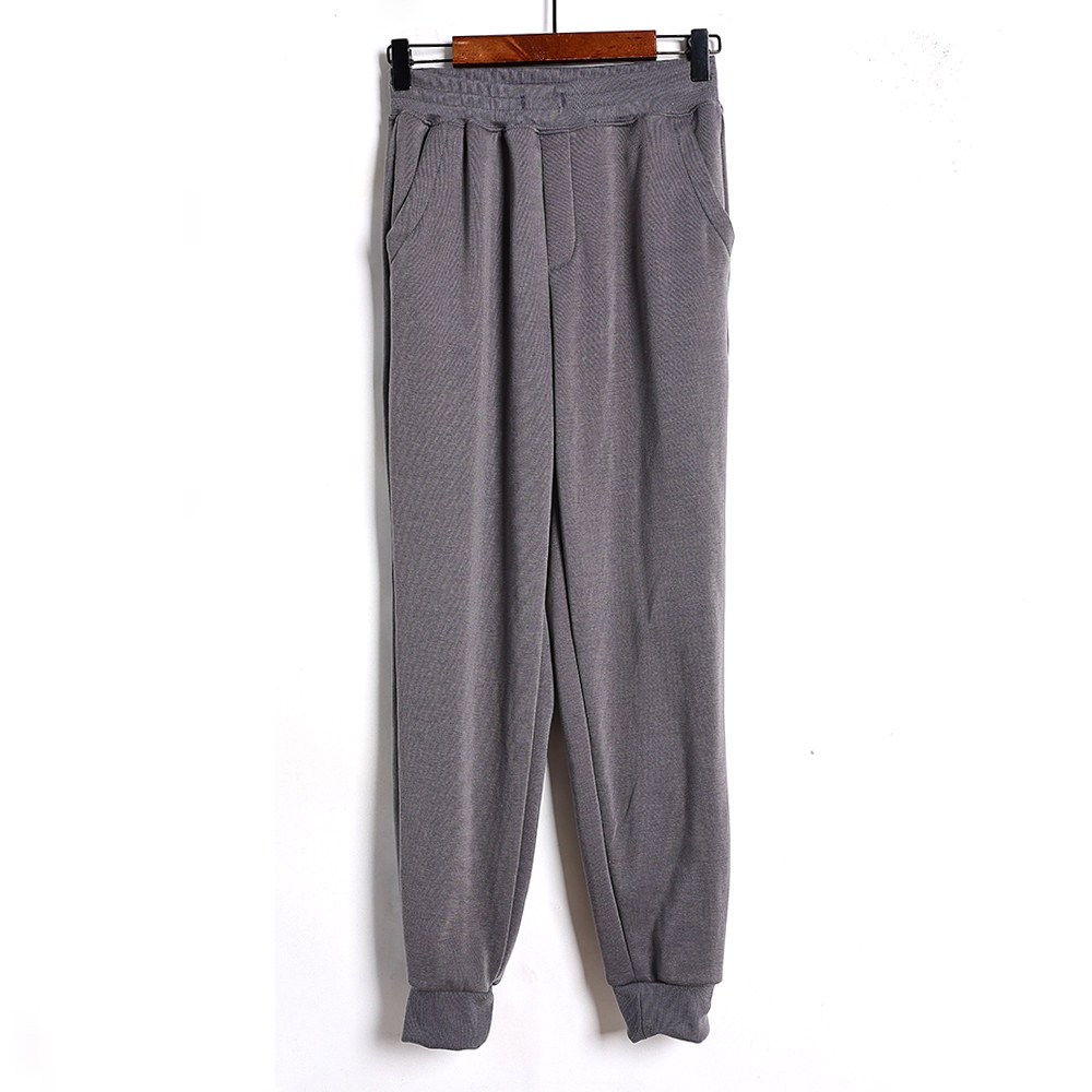 2026年春秋季时尚薄款女士松紧腰宽松显瘦纯色束脚运动裤长裤潮