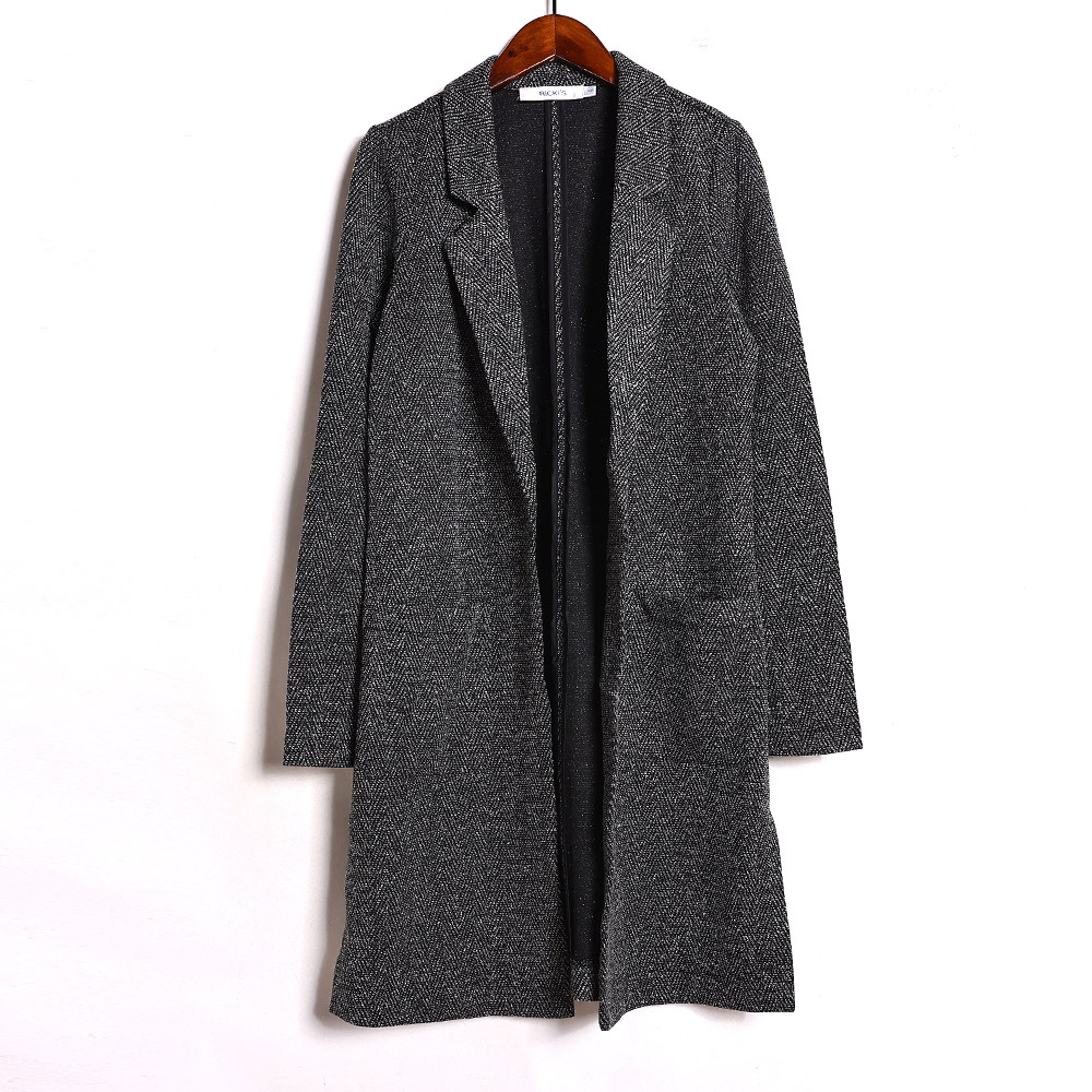 2026年春秋季新品女装时尚百搭开衫简约通勤长袖中长款风衣外套潮