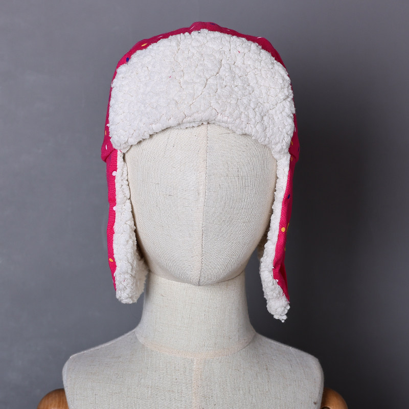 2025年秋冬季新品女童加绒保暖护耳雷锋帽可爱小童套头帽潮