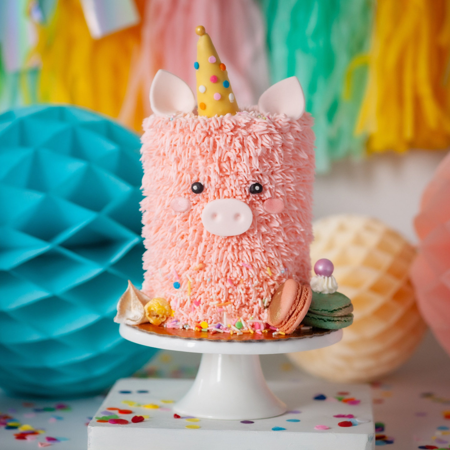 大教堂【猪萌萌】网红创意动物奶油戚风生日蛋糕北京同城配送