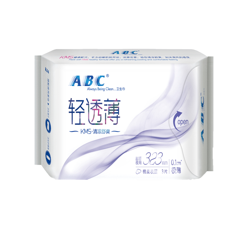 abc棉柔亲肤轻透薄323mm卫生巾